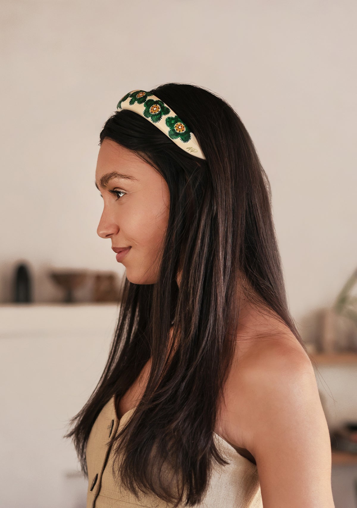 Crochet Beige Headband