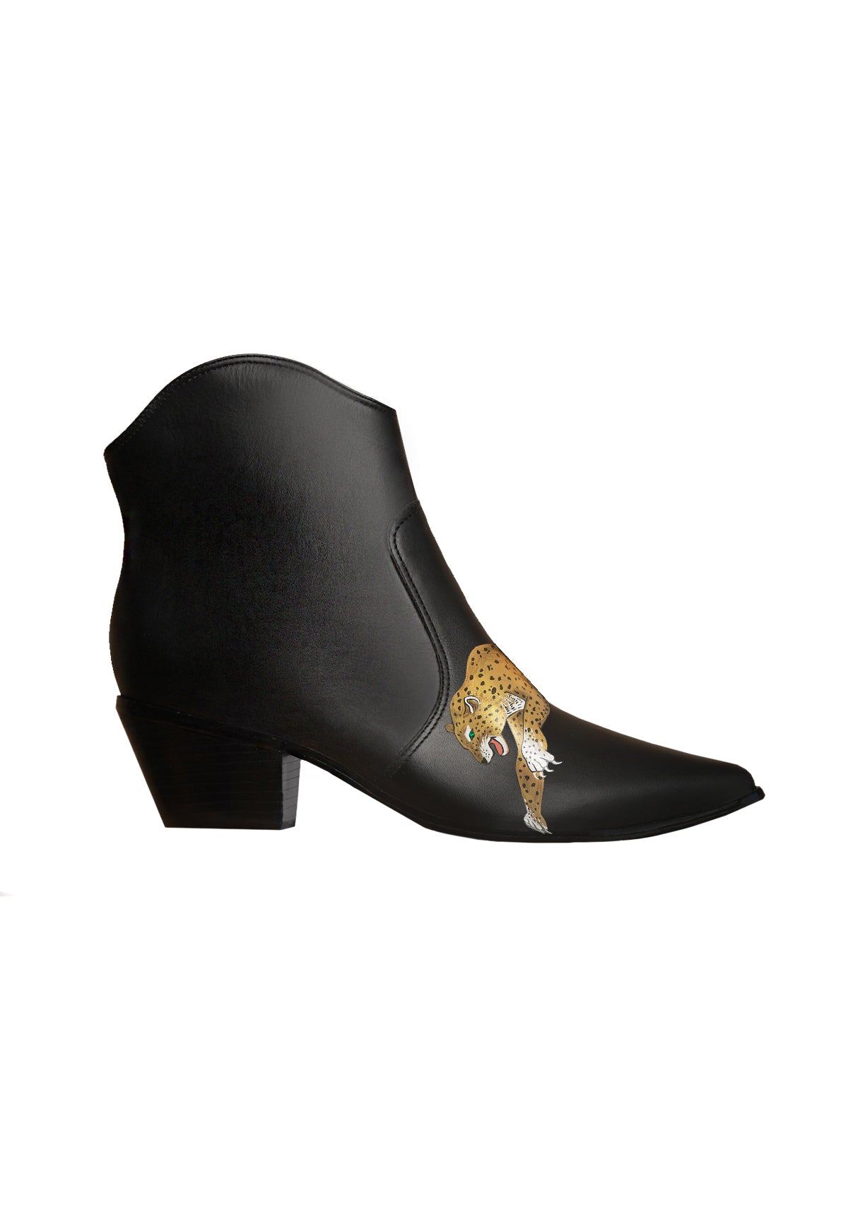 Leopard Black Cowboy Boot