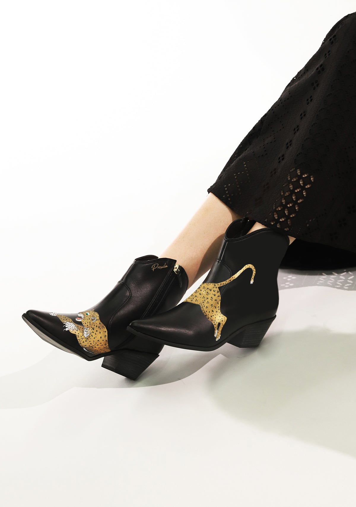 Leopard Black Cowboy Boot