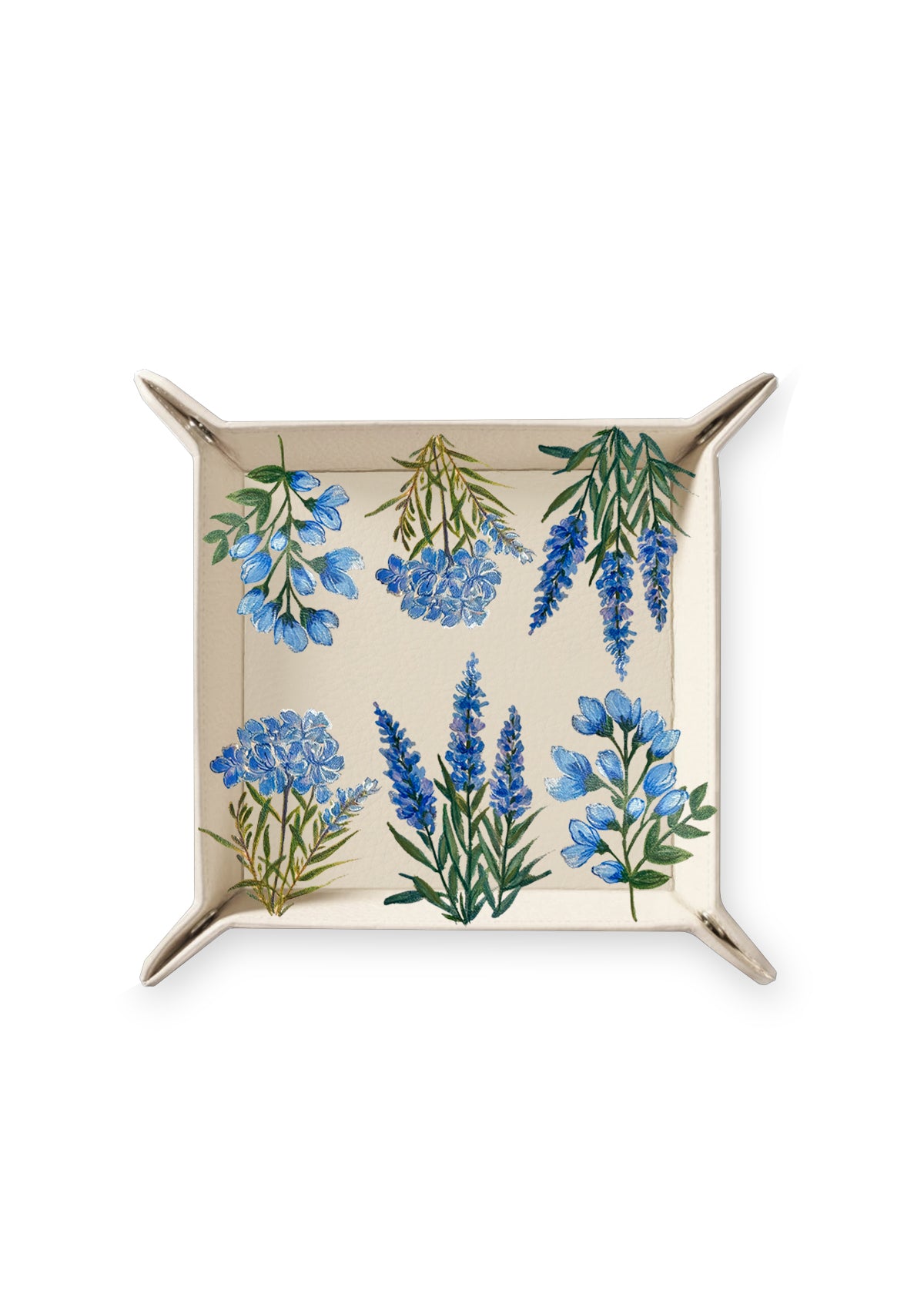 Blue Florals Beige Tray