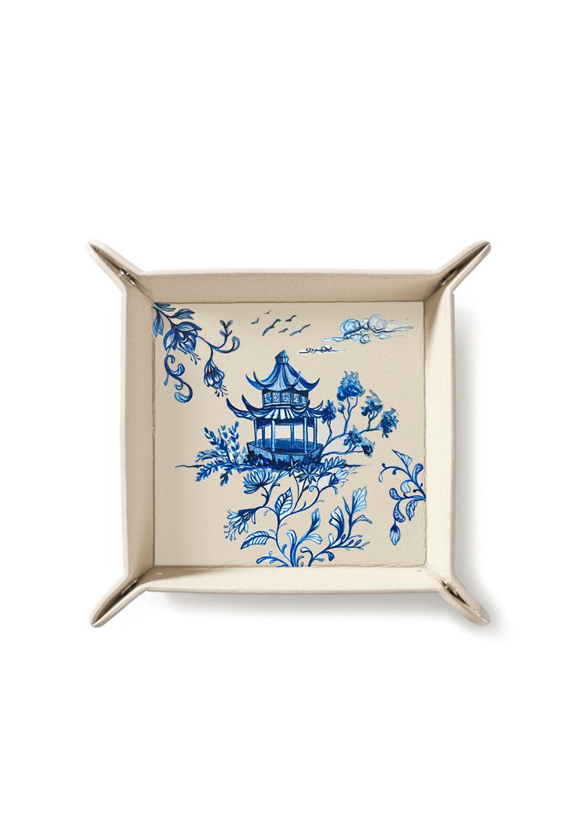 Blue Chinoiserie Beige Tray